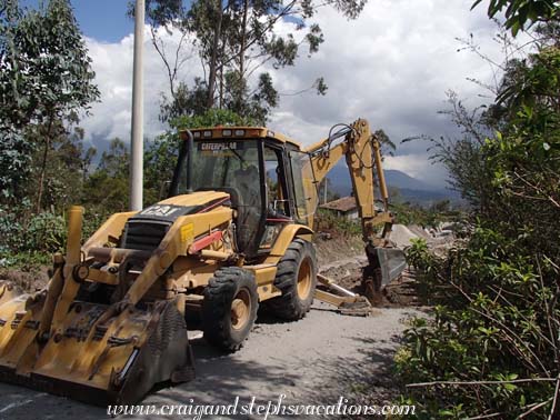 The backhoe digging the sewer line The backhoe digging the sewer line