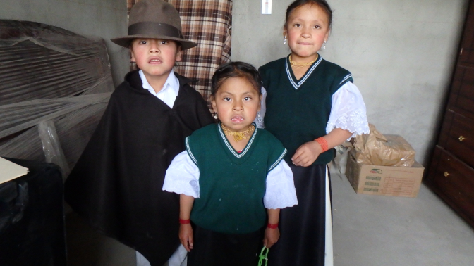 Yupanqui, Shina, and Sisa returning from school