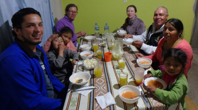 Dinner with Molly, Dawn, their driver, and guide