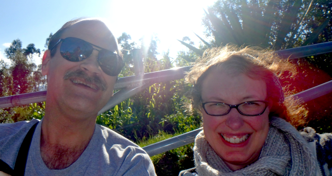 Riding in the back of the camioneta to Quiroga