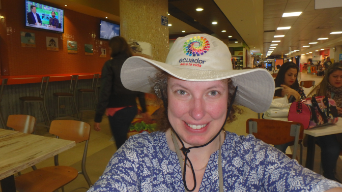 New sun hat at Quito airport New sun hat at Quito airport
