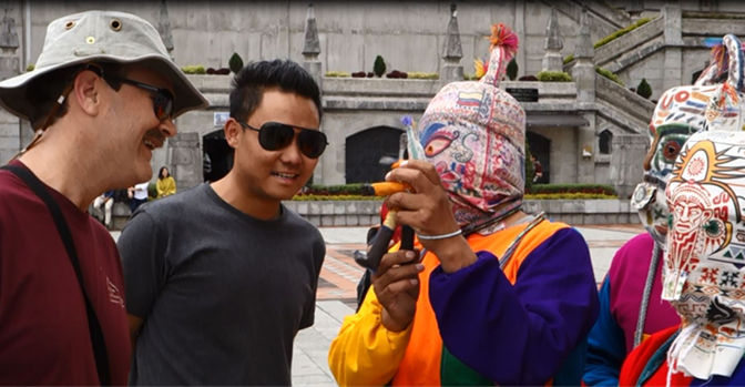 Costumed men who very much acted like Bhutanese atsaras