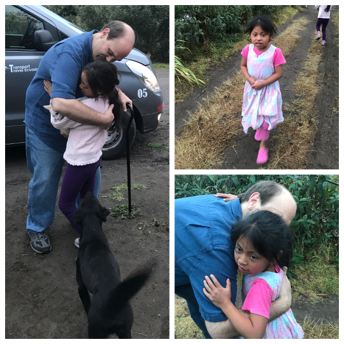 Saying farewell to the girls and pets