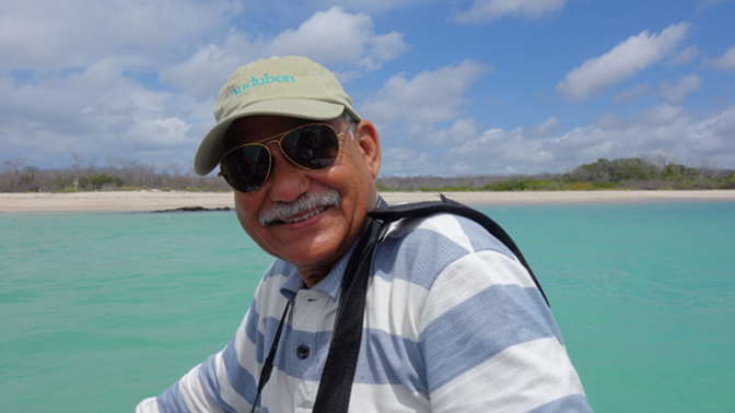 Mukul on the Zodiac to Puerto Grande
