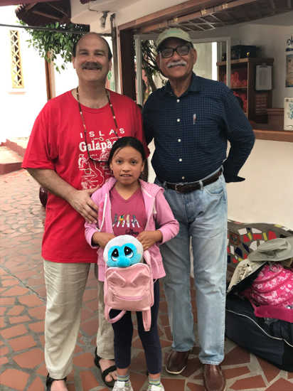 Checking out of Hotel Mainao: Craig, Sisa, and Mukul