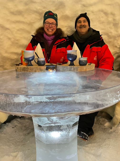 Our ice table, Snowland Igloo Restaurant