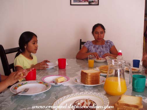 Vanesa and Paulina at breakfast Vanesa and Paulina at breakfast