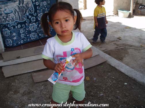 Aracely gets ready to brush her teeth Aracely gets ready to brush her teeth