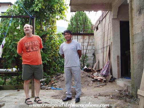 Humberto shows Craig the property Humberto shows Craig the property