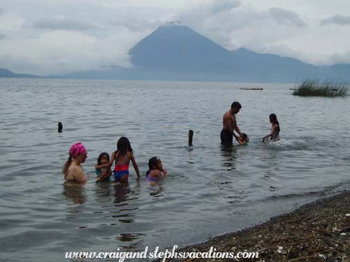 Swimming at Lake Atitlan Swimming at Lake Atitlan