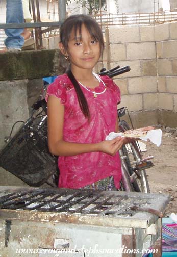Pamela serving tortillas Pamela serving tortillas