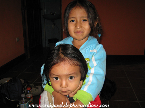 Aracely and Eddy keep us company while the older girls are at school Aracely and Eddy keep us company while the older girls are at school