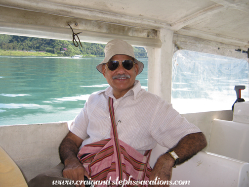 Mukul boating on Lake Atitlan Mukul boating on Lake Atitlan