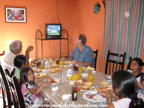 Watching the World Cup over breakfast Watching the World Cup over breakfast