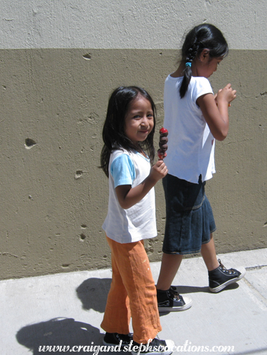 Aracely and Yoselin with their frozen treats Aracely and Yoselin with their frozen treats