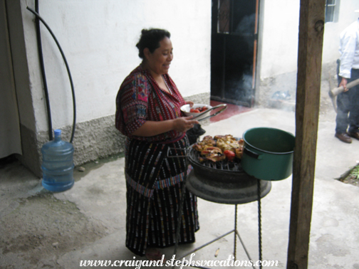 Olga grills the chicken Olga grills the chicken
