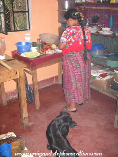 Terri watches Estela in the kitchen Terri watches Estela in the kitchen