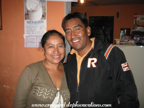 Paulina and Humberto, up at dawn to see us off