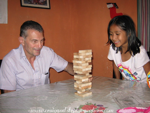 Mario and Yoselin playing Jenga Mario and Yoselin playing Jenga