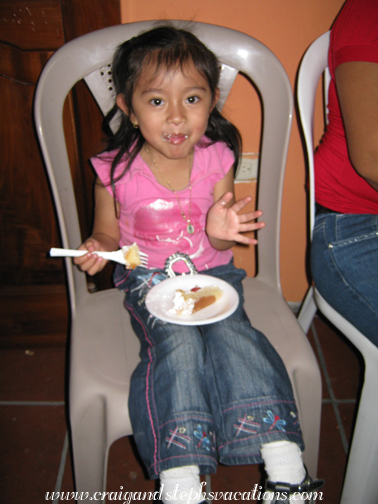 Fatima enjoys some cake Fatima enjoys some cake