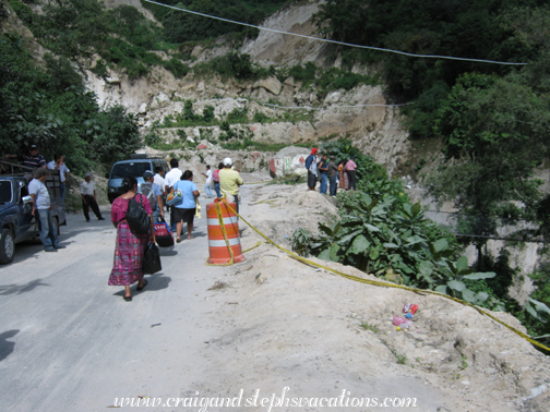 Landslide road closure, Panajachel Landslide road closure, Panajachel
