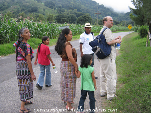 Walking to the family farmland in San Gabriel