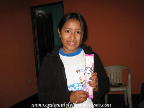 Yasmin heading off to school