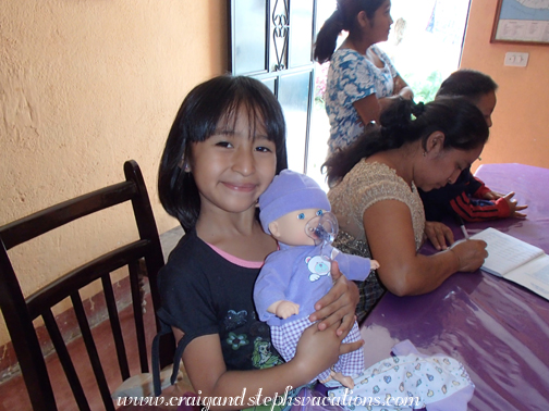 Aracely and her new doll Aracely and her new doll