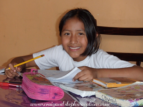 Yoselin does her homework