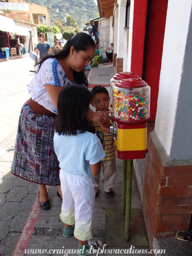 Buying candy on Santander Street Buying candy on Santander Street