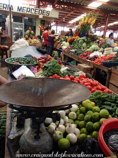 Produce scale at the market Produce scale at the market