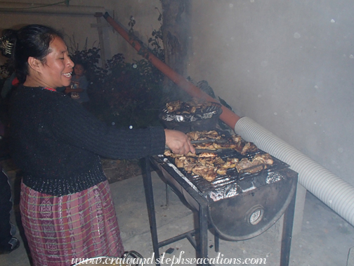 Estela grills the chicken Estela grills the chicken