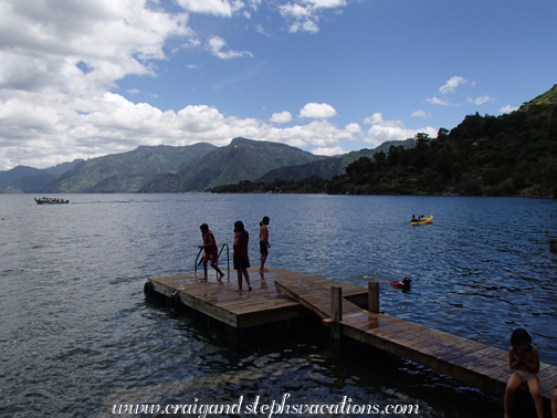Kids playing on the dock Kids playing on the dock