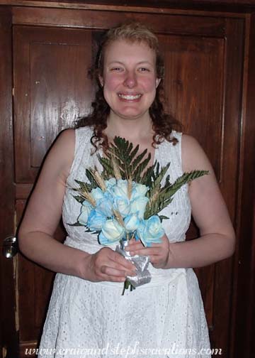 Steph with Yasmin's bouquet Steph with Yasmin's bouquet