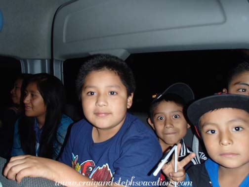 Yoselin, Chilo, Josue, Eddy, and Andrik in the back seat Yoselin, Chilo, Josue, Eddy, and Andrik in the back seat