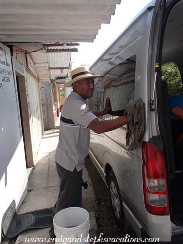 Humberto washing the van Humberto washing the van