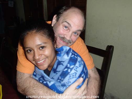 Craig gives Paola a hug Craig gives Paola a hug