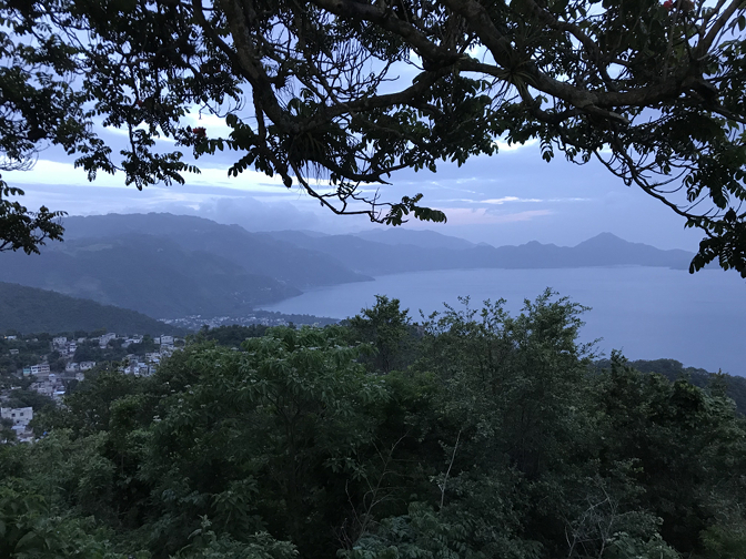Tyson's first glimpse of Lago Atitlan.