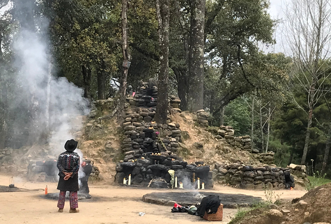 Ceremonial area at the eastern end of the plateau, Iximche