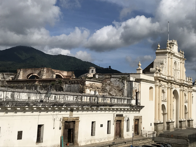 San Jose Cathedral, with the ruins of the original cathedral visible in the background