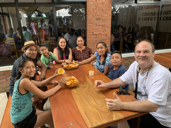 Snacks at Parma: Aracely, Humberto, Ian Ivan, Yoselin, Paulina, Yasmin, Eddy, and Craig