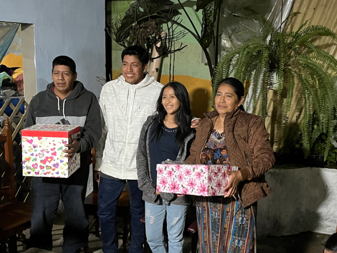 Joel, Aracely, and Joel's parents