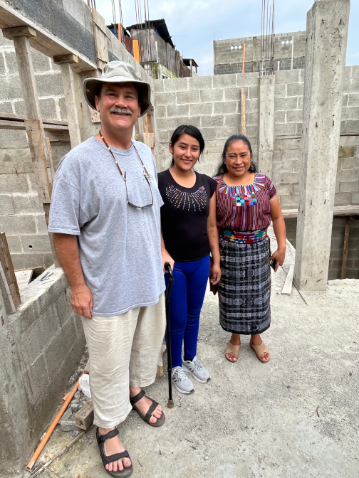 Craig, Vanesa, and Paulina at Danny and Vanesa's house construction
