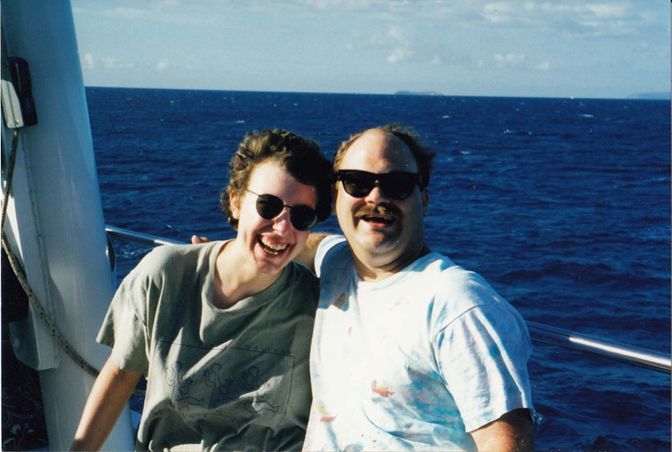 On the catamaran to Molokini