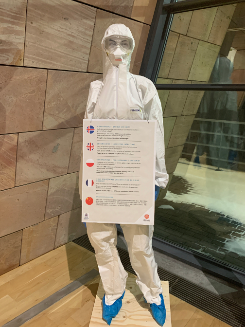 Coronavirus awareness at Keflavik Airport