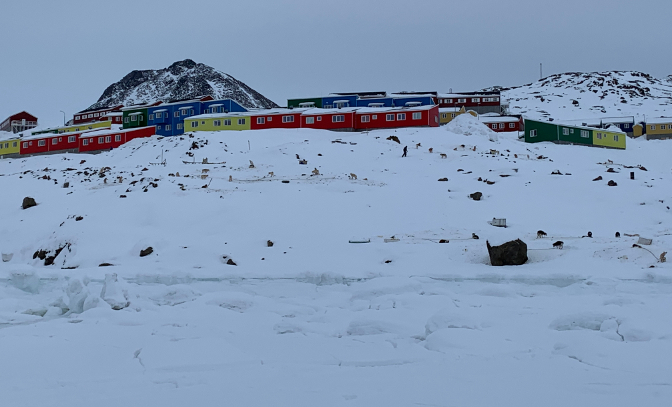 Tasiilaq dog yards from the pack ice