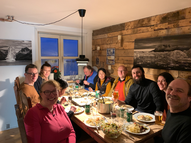 Group dinner: Steph, Hildegard, Gideon, Anna, Dieter, Hak-Ye, Roger, Bill, Nicole, and Craig