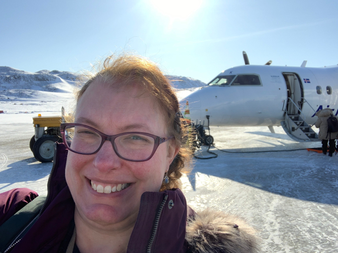 Boarding the plane back to Iceland