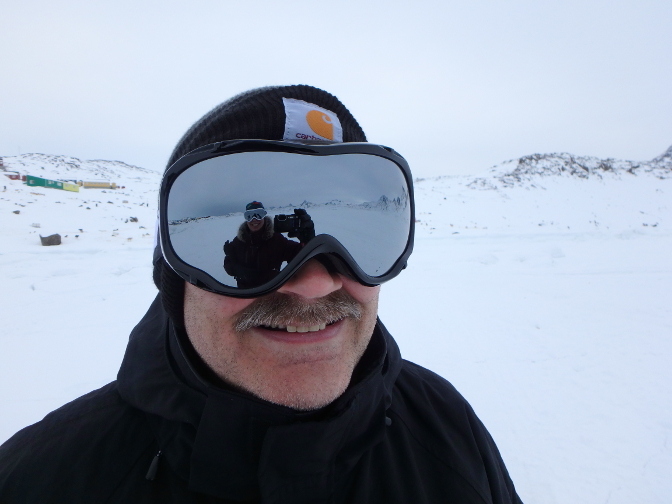 Selfie reflected in Craig's goggles