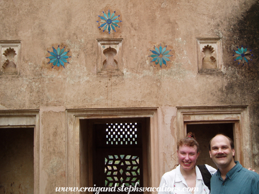 Inlaid turquoise mosaic, Jahangir Mahal
